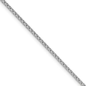 1.6mm 14k White Gold Diamond Cut Open Franco Chain Necklace, 18 Inch